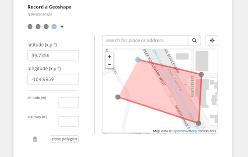 Screenshot of Geo Widgets Sample Form