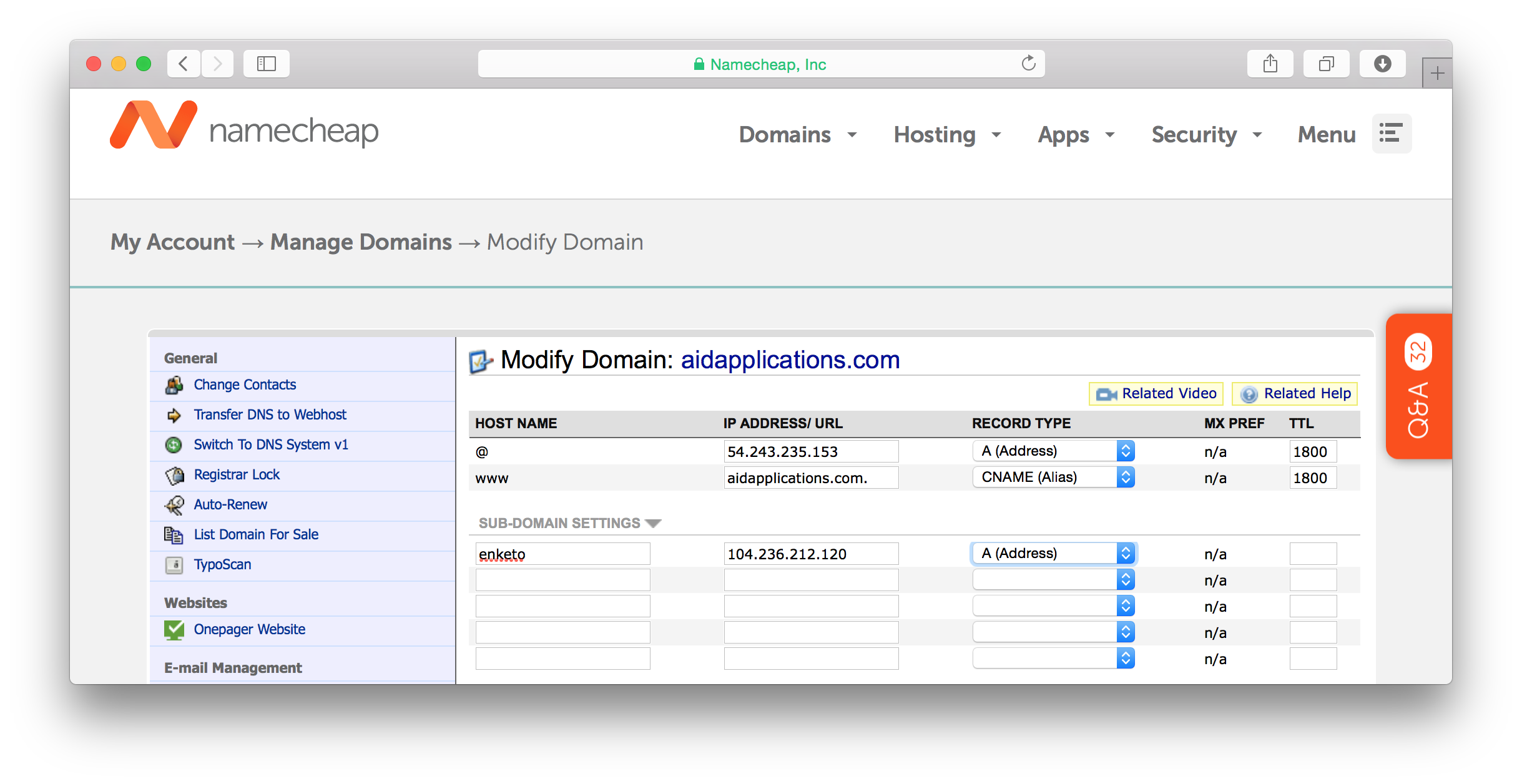 DNS example